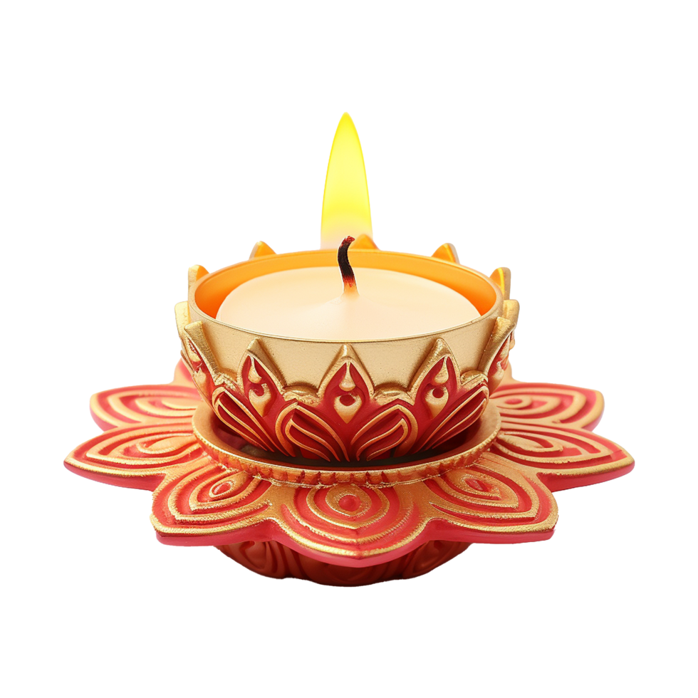 AI generated Diwali candle set isolated on transparent background png