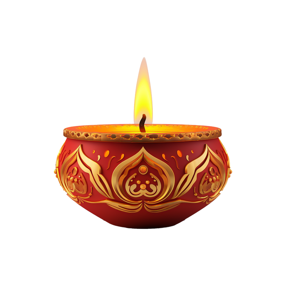 AI generated Diwali candle set isolated on transparent background png