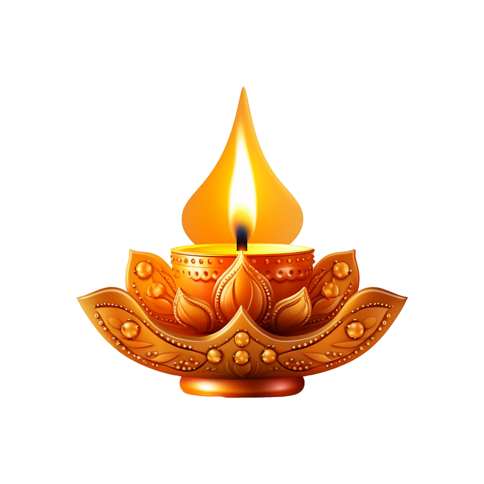 AI generated Diwali candle set isolated on transparent background png