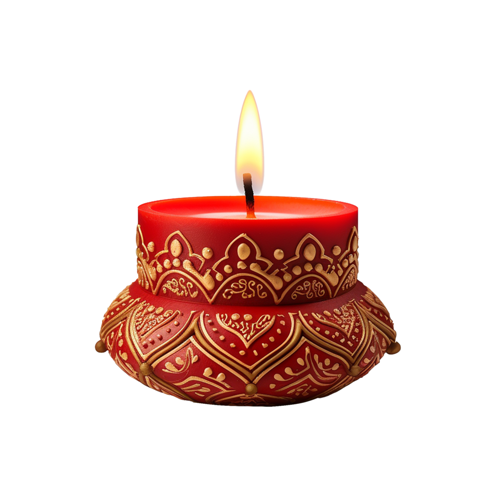 AI generated Diwali candle set isolated on transparent background png