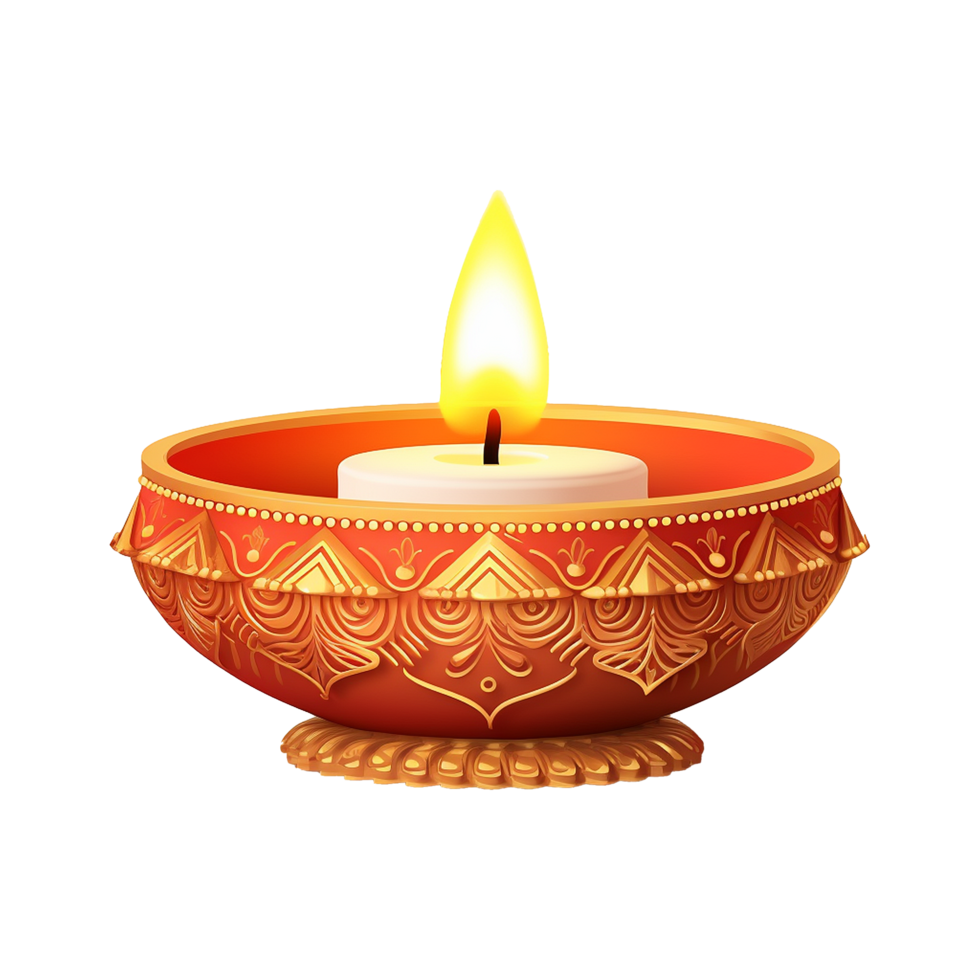 AI generated Diwali candle set isolated on transparent background ...