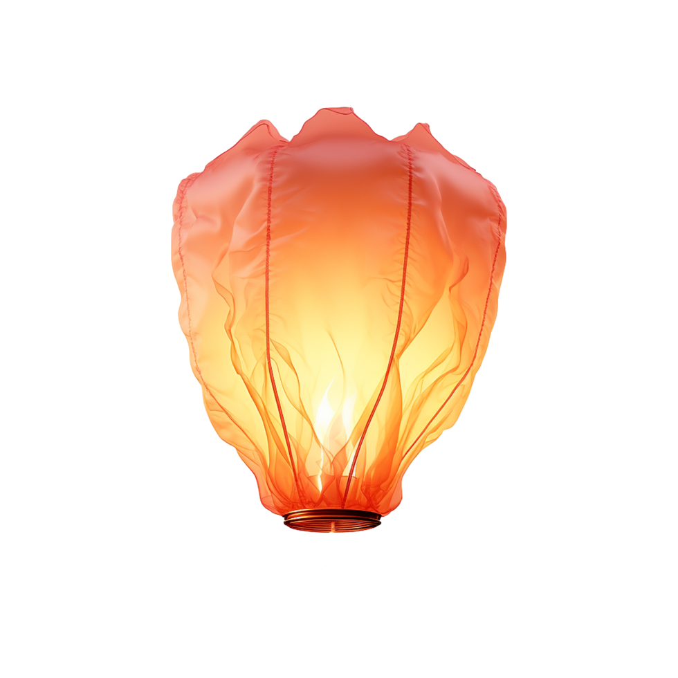AI generated Chinese sky lantern isolated on transparent background png