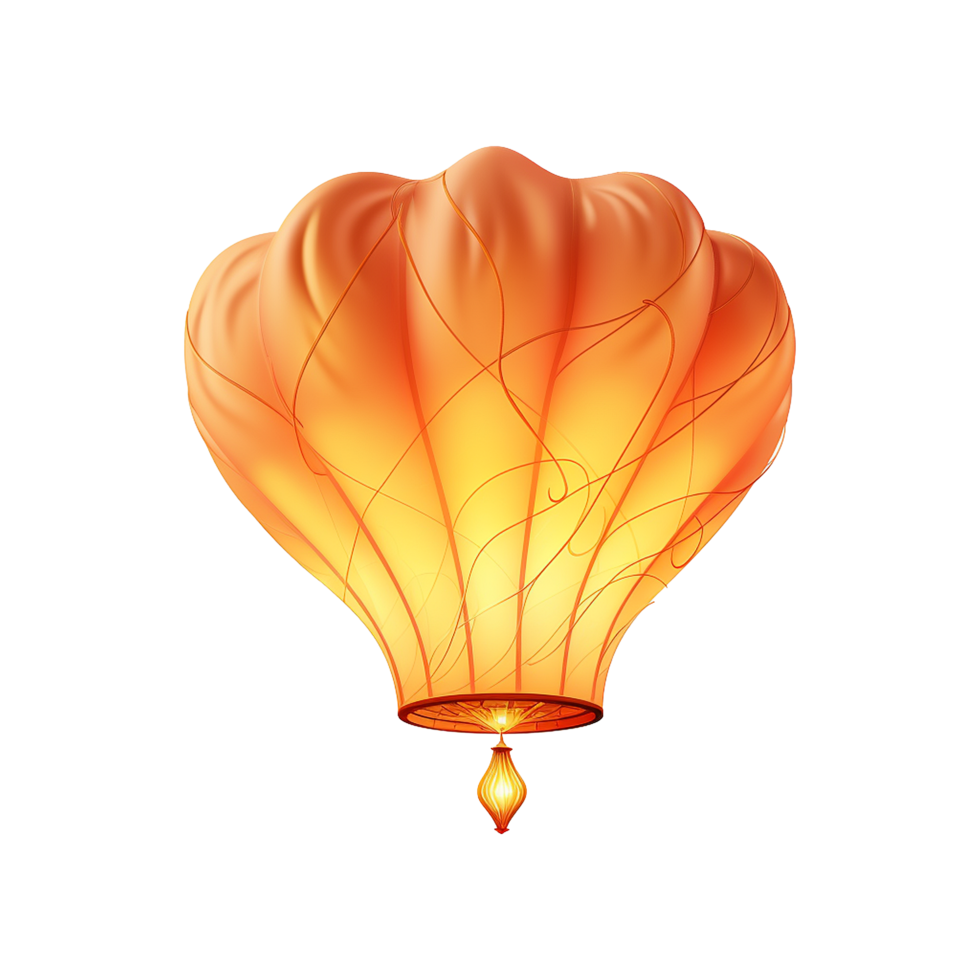 AI generated Chinese sky lantern isolated on transparent background png