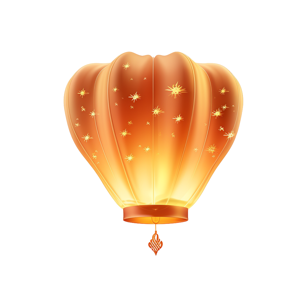 AI generated Chinese sky lantern isolated on transparent background png