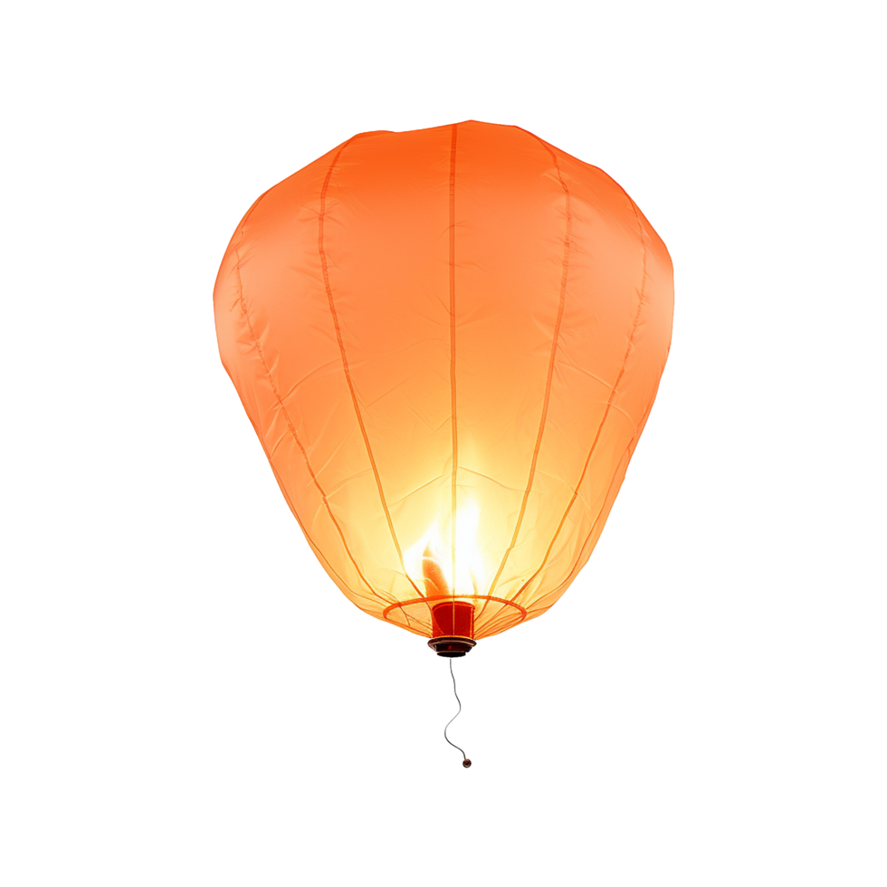 AI generated Chinese sky lantern isolated on transparent background png