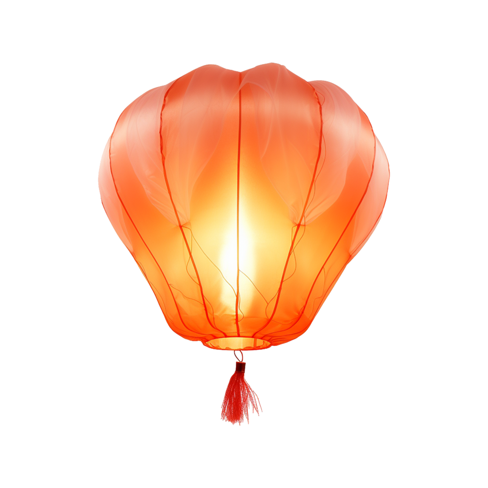 AI generated Chinese sky lantern isolated on transparent background png
