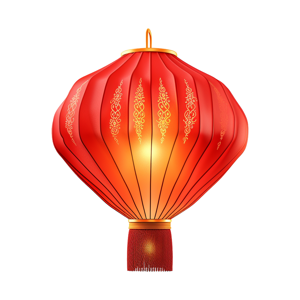 AI generated Chinese sky lantern isolated on transparent background png