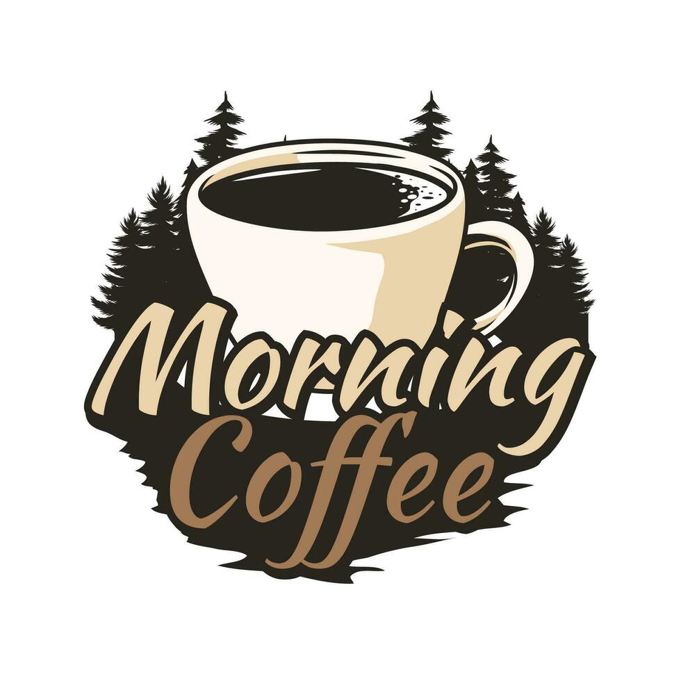 coffee nature logo design template vector