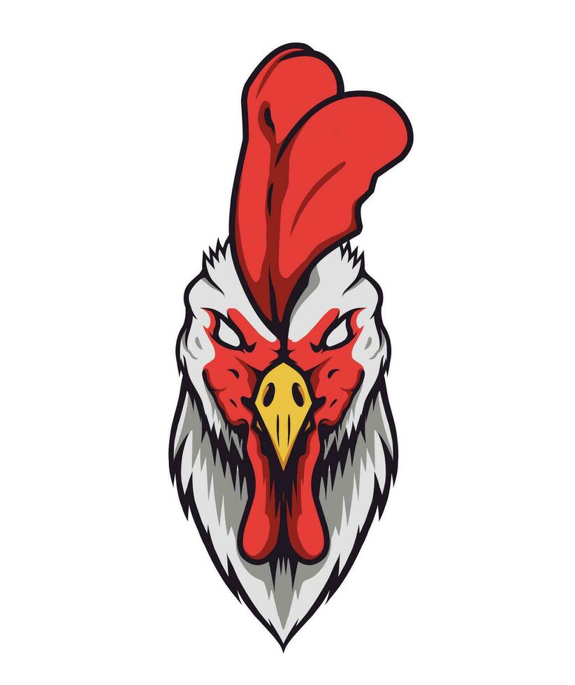 rooster head vector mascot design