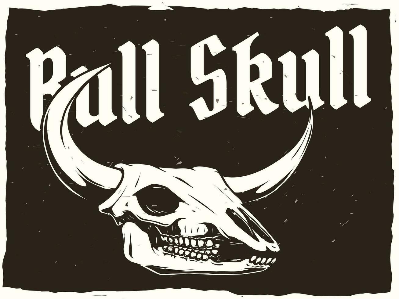 Bull skull poster design for print vector