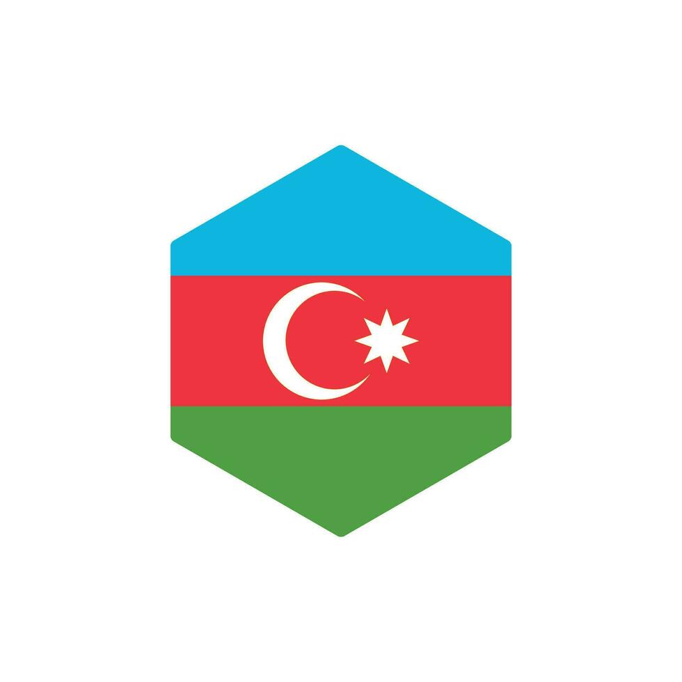 Azerbaijan flag polygon style badge vector illustration