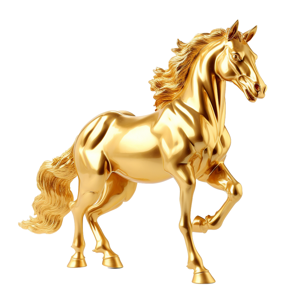 ai gerado dourado cavalo png isolado em transparente fundo