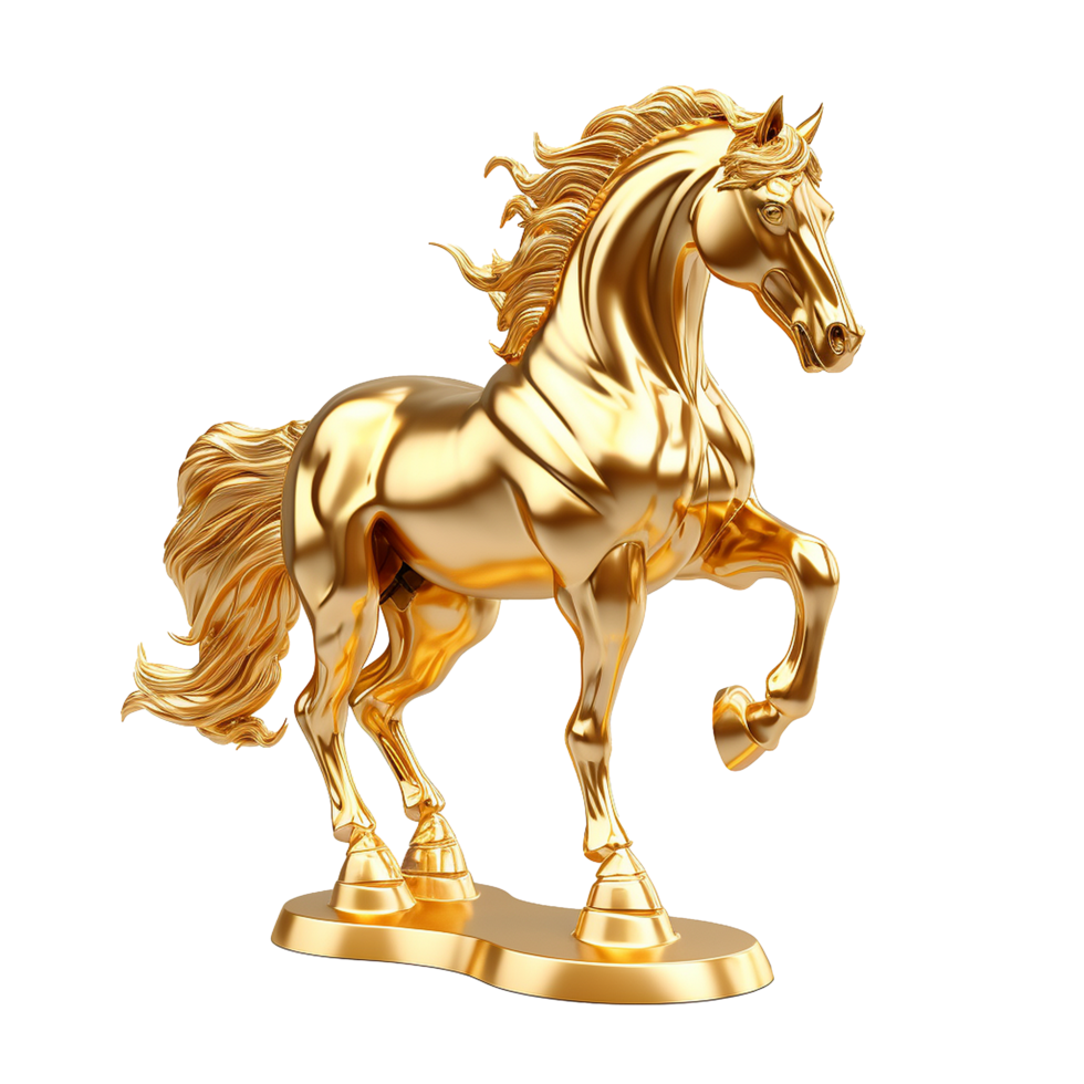 AI generated Golden horse png isolated on transparent background
