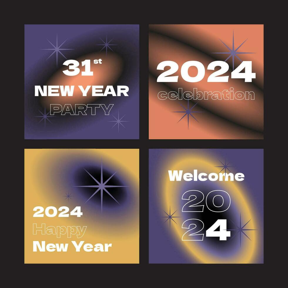 contento nuevo año 2024 celebracion vector