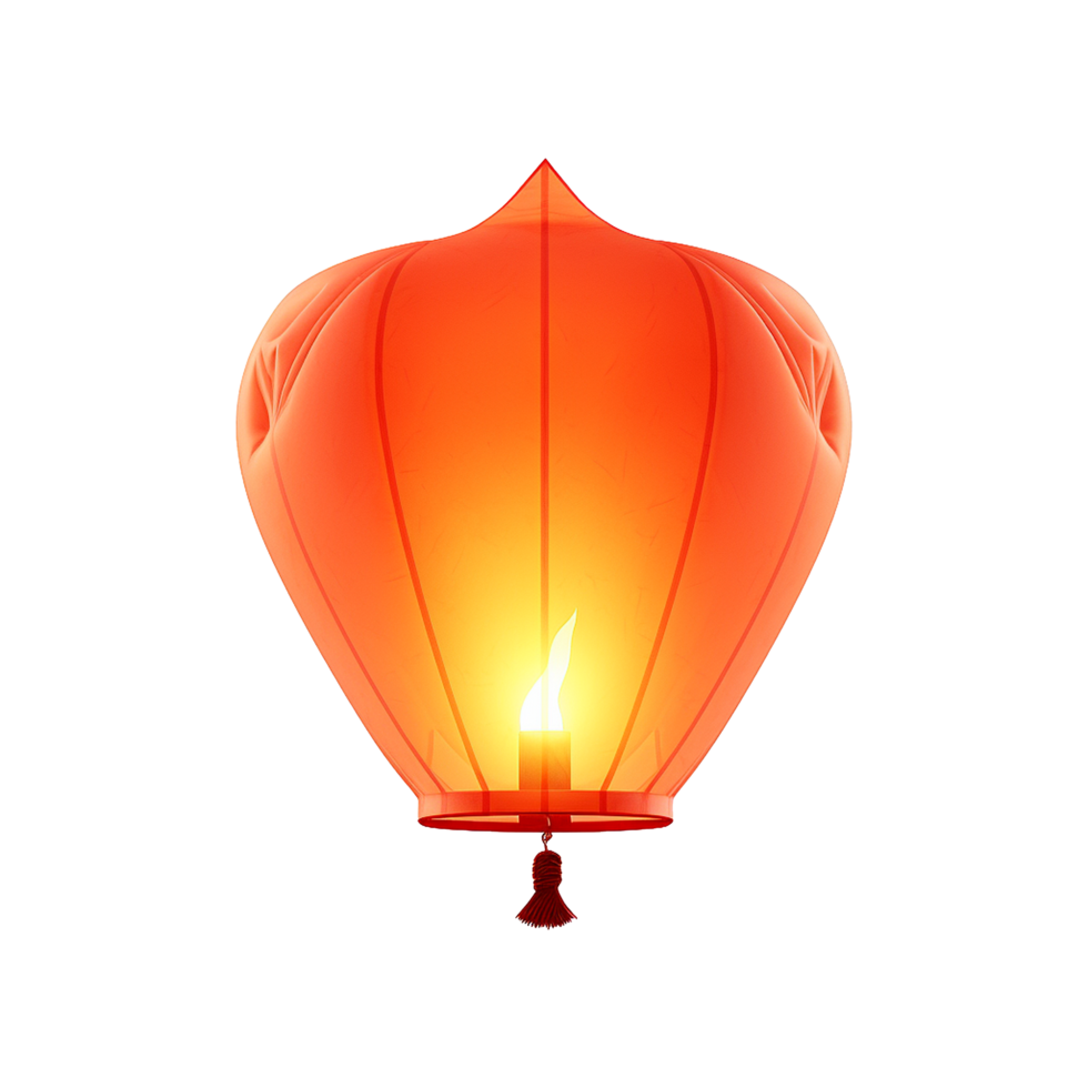AI generated Chinese sky lantern isolated on transparent background png