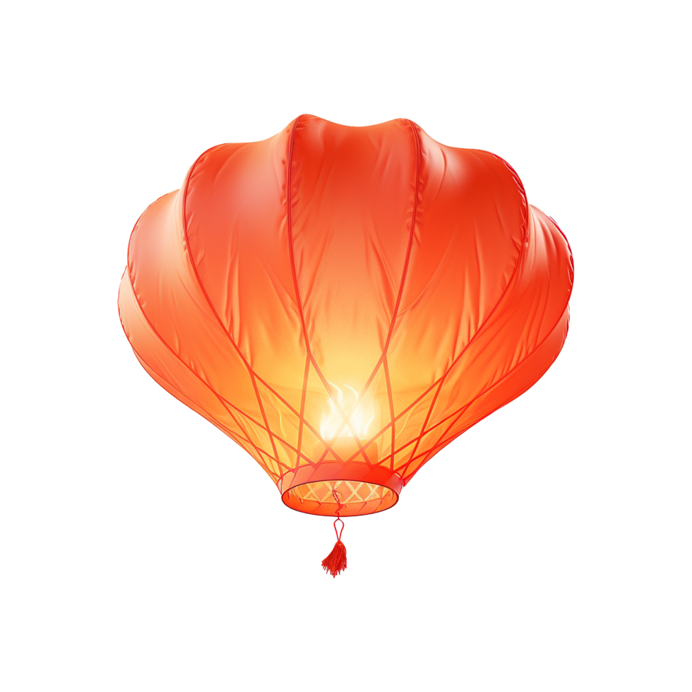 AI generated Chinese sky lantern isolated on transparent background png