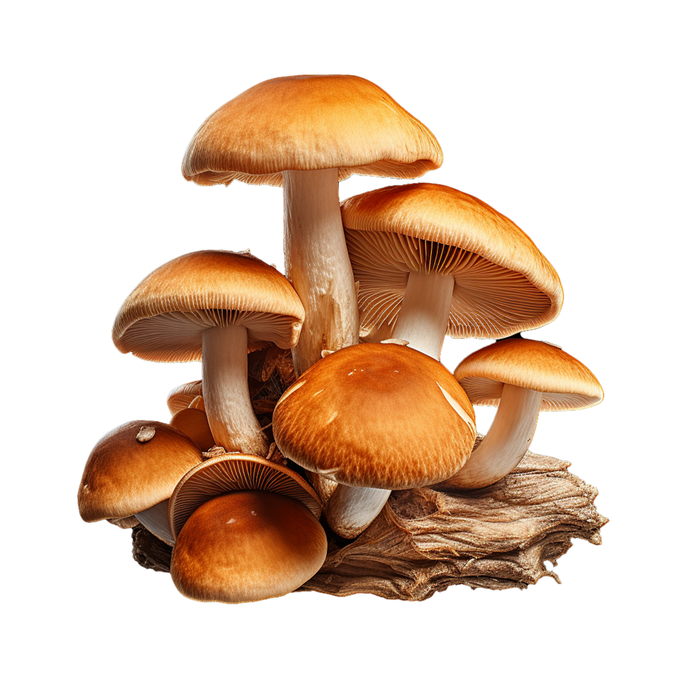 AI generated Champignon mushrooms png isolated on transparent background