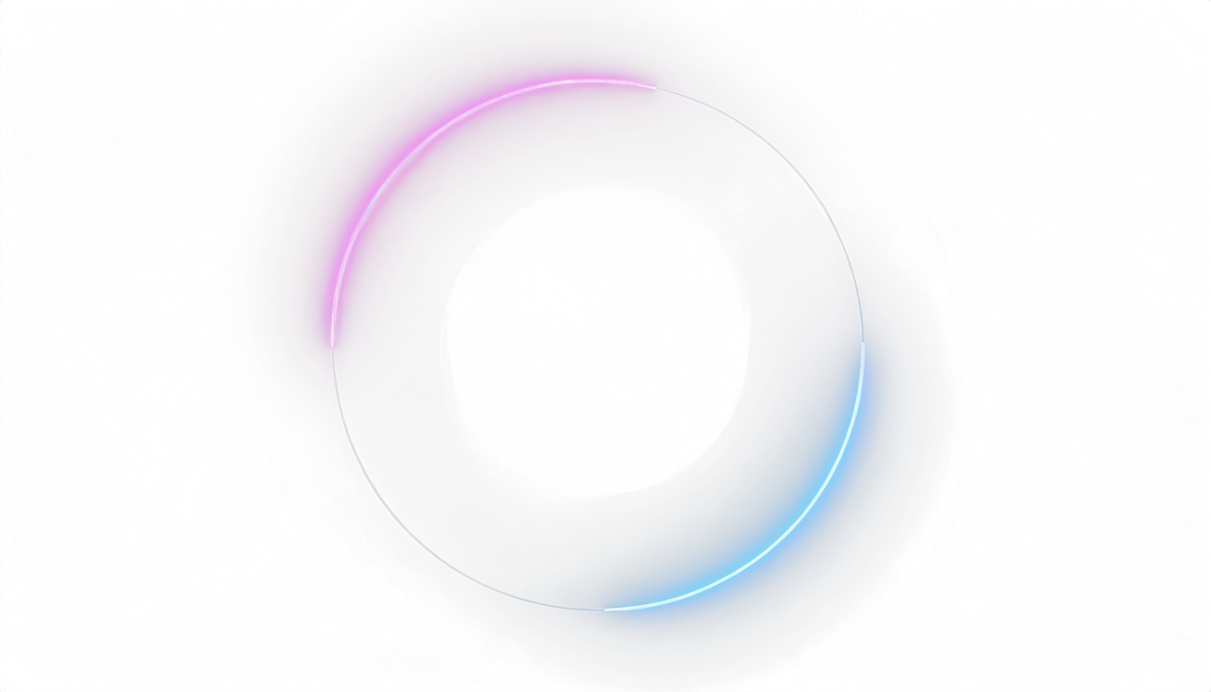 AI generated Round circle picture frame with two tone neon color shade motion graphic on isolated black background. Blue and pink light moving for overlay element. 3D illustration rendering. png