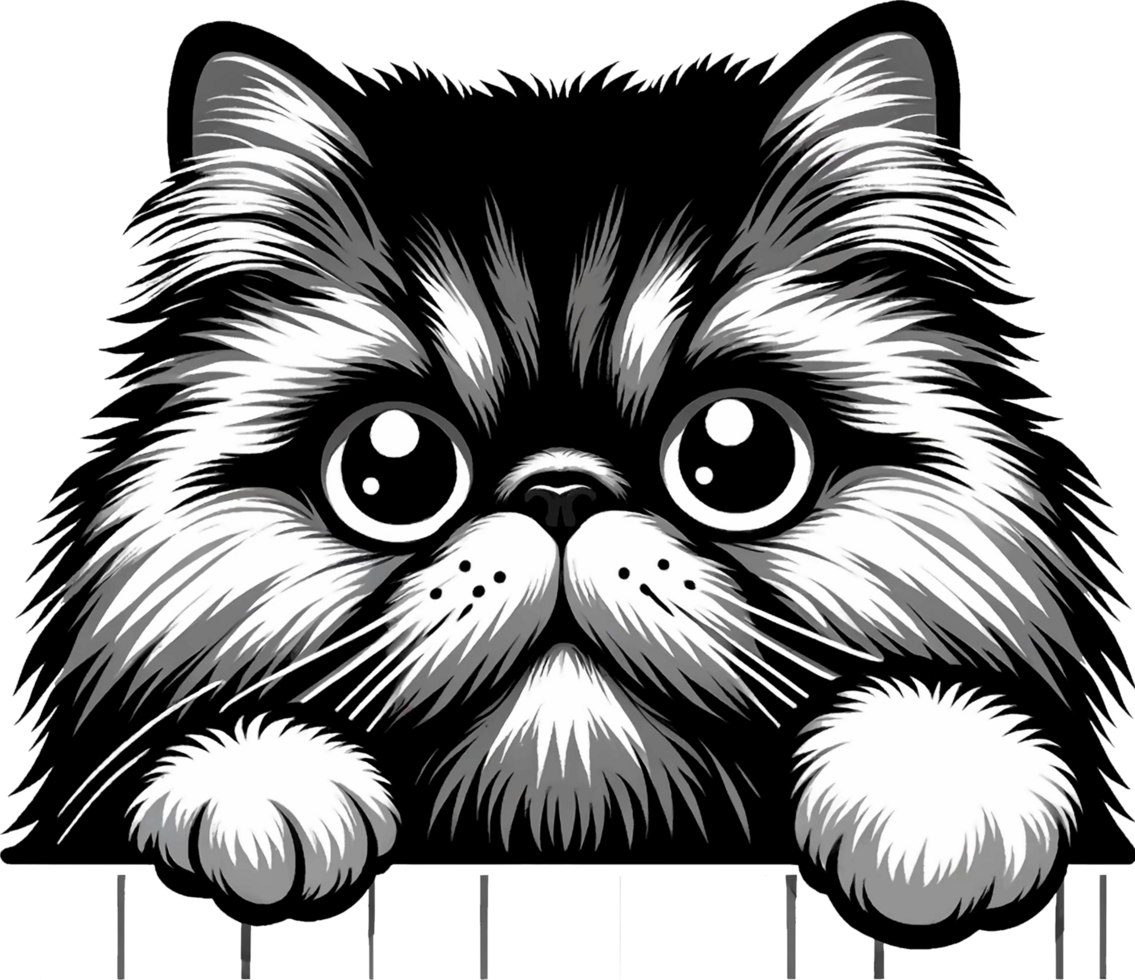AI generated Cute black and white peeking cat Png.This Design use your own prints and many other task png