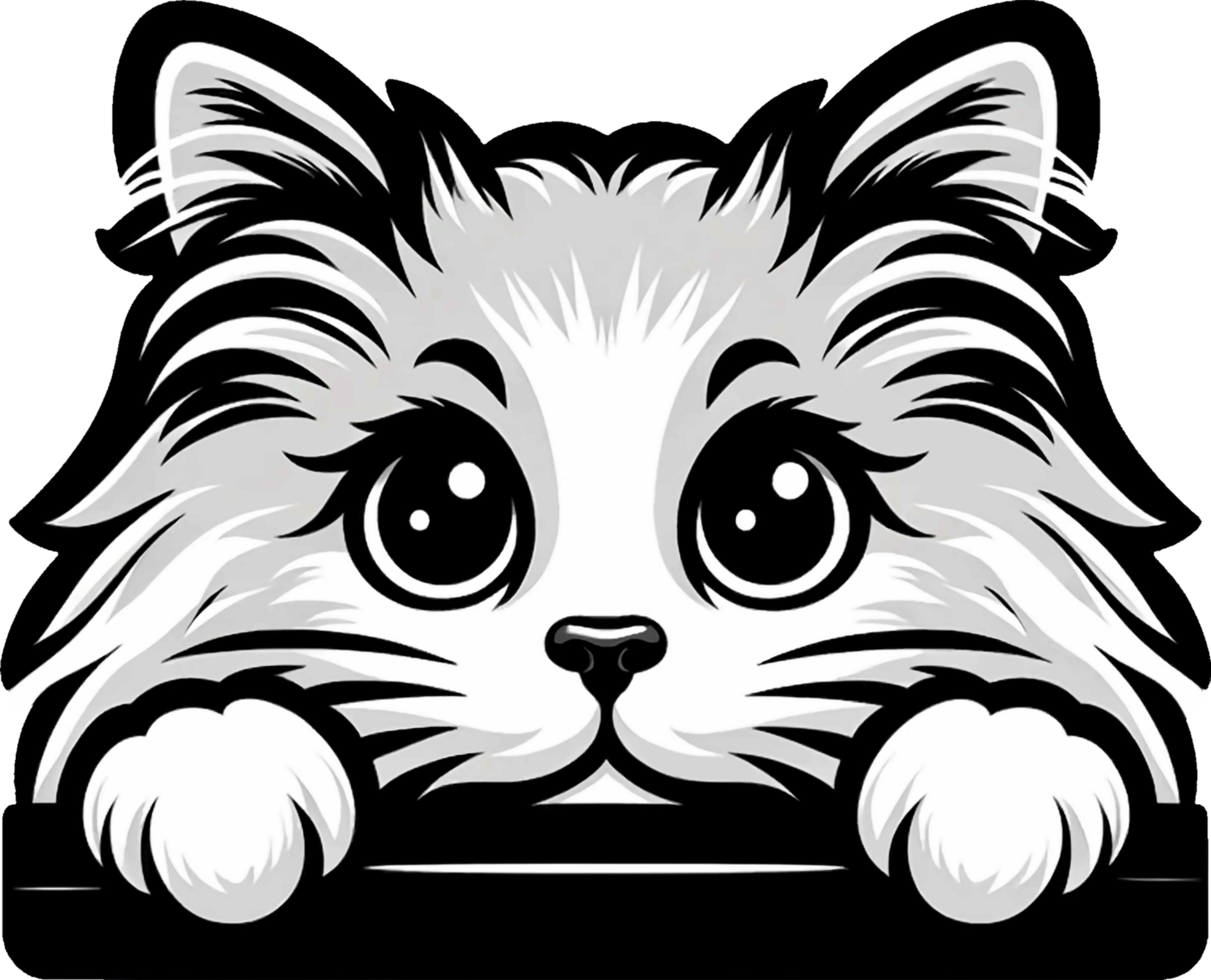 AI generated Cute black and white peeking cat Png.This Design use your own prints and many other task png
