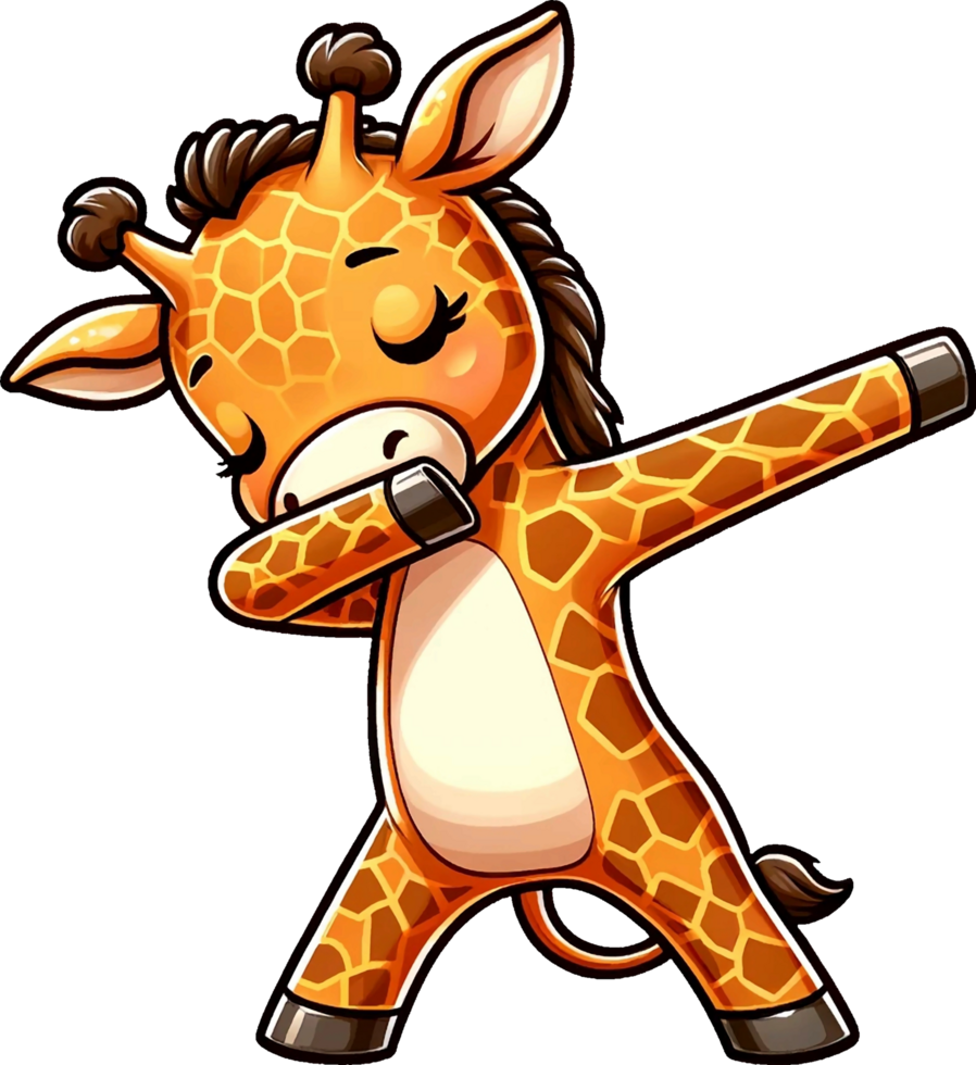 AI generated Wild Animal Dabbing Dance Clipart PNG. create your own t-shirts, poster, cards, stickers, mugs, pillows, scrapbooks, postcards, artwork, DIY projects and more. png