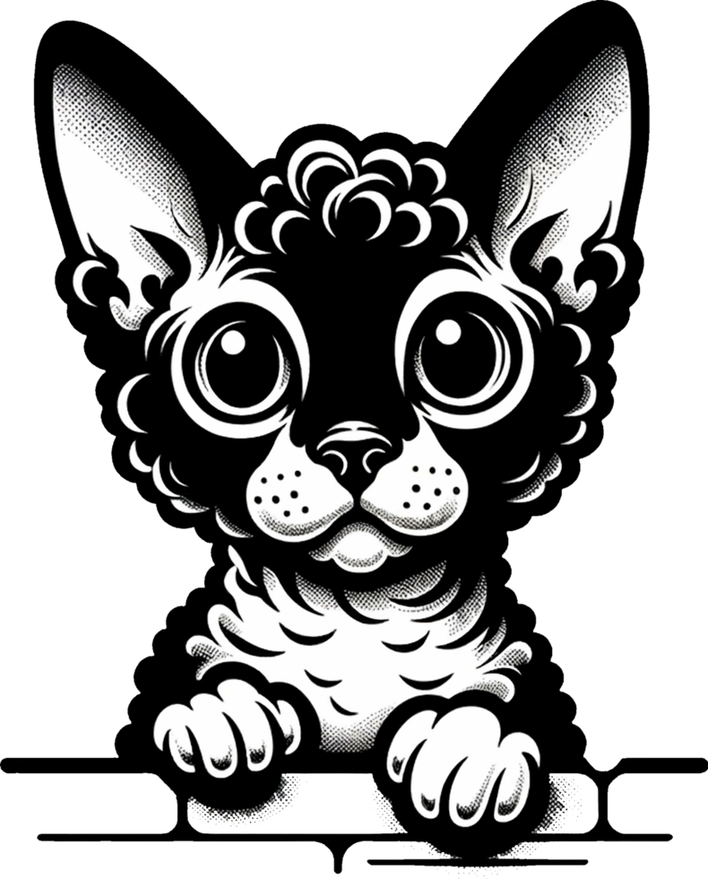 AI generated Cute black and white peeking cat PNG. This Design use your own prints and many other task png