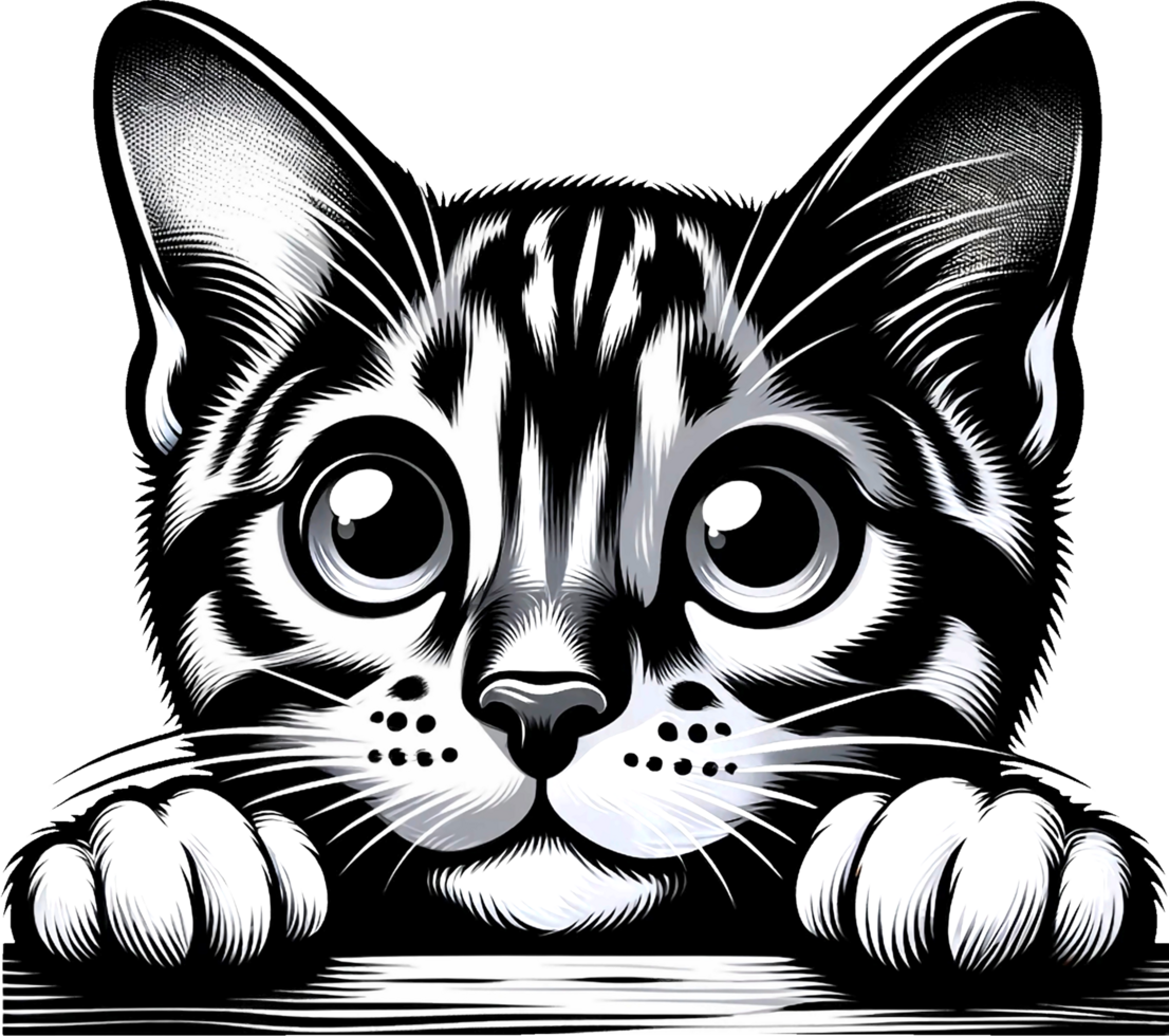 AI Generated Cute Black And White Peeking Cat Png This Design Use Your ai-generated-cute-black-and-white-peeking-cat-png-this-design-use-your