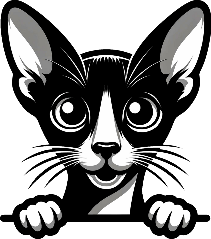 AI generated Cute black and white peeking cat Png.This Design use your own prints and many other task png