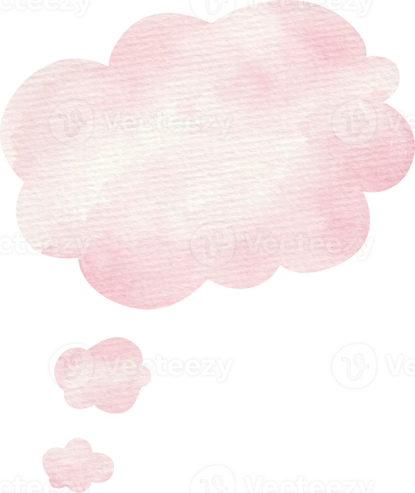 Speech Bubble, Watercolor  pink blank speech bubbles on isolated background png