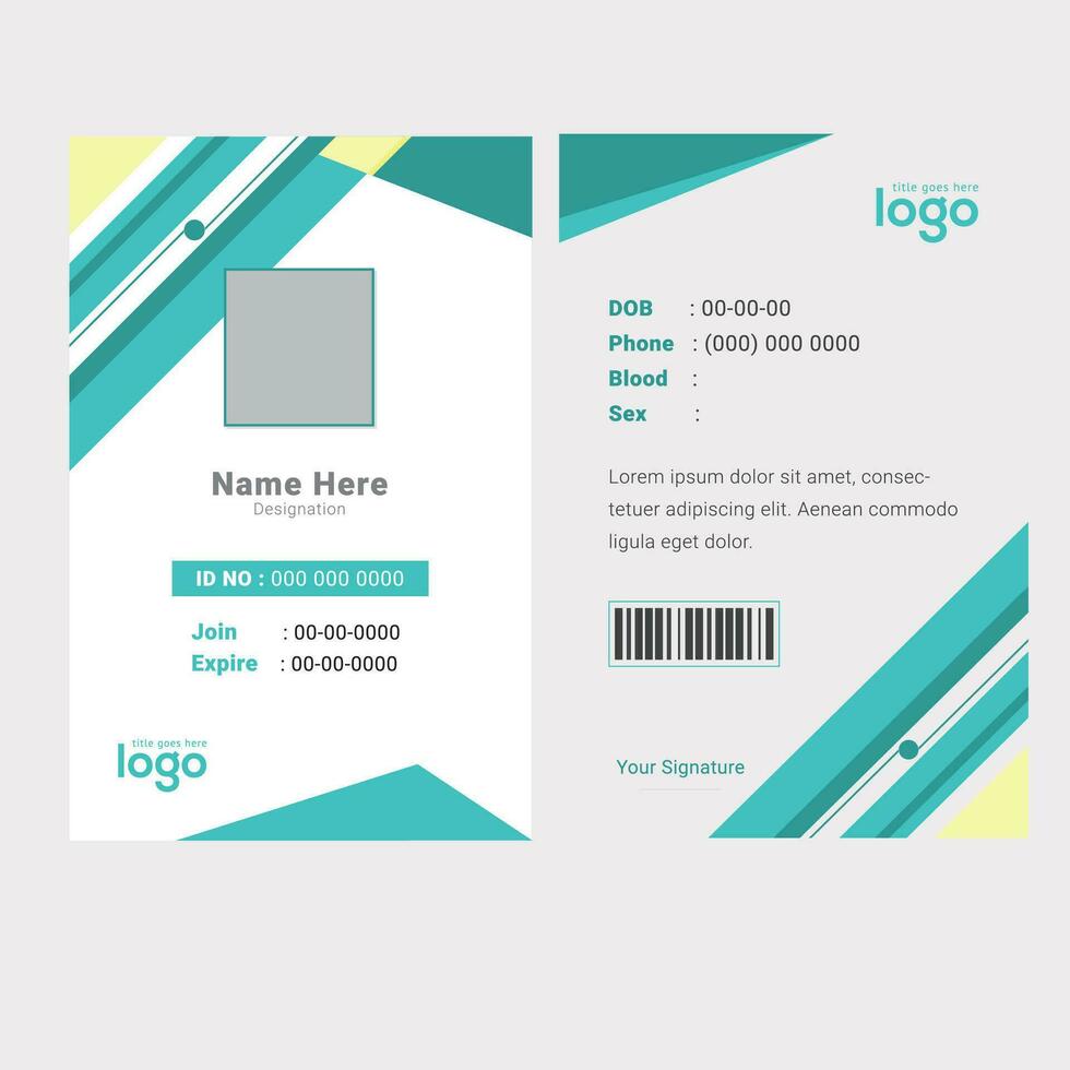 Free vector office id card template illustration