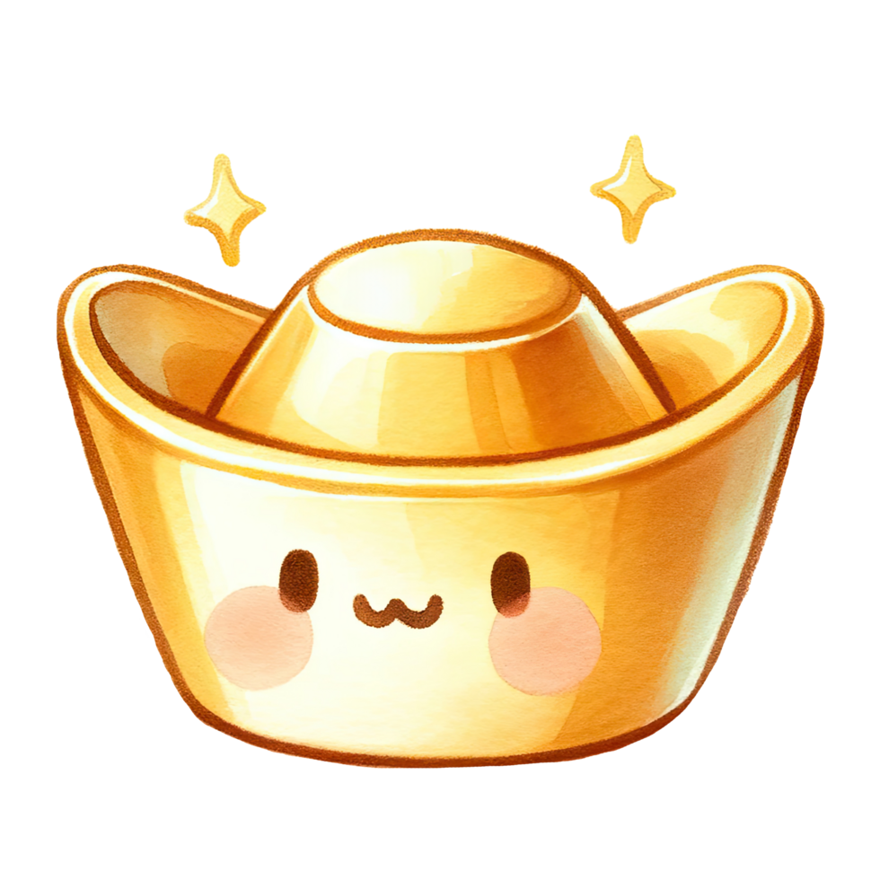 AI generated Chinese Sycee ancient gold celebrates the Chinese New Year png