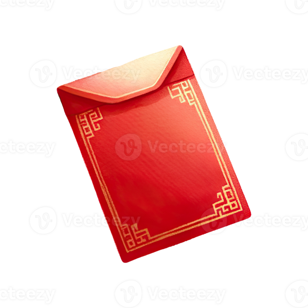 AI generated Chinese Hong Bao red envelopes symbolize good wishes and good luck for the upcoming new year png