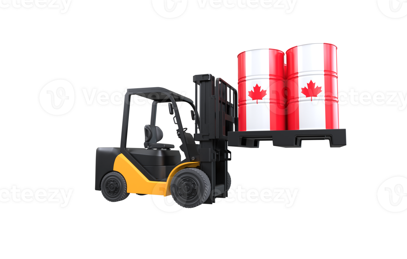chariot élévateur levage carburant réservoir avec Canada drapeau sur transparent arrière-plan, png fichier