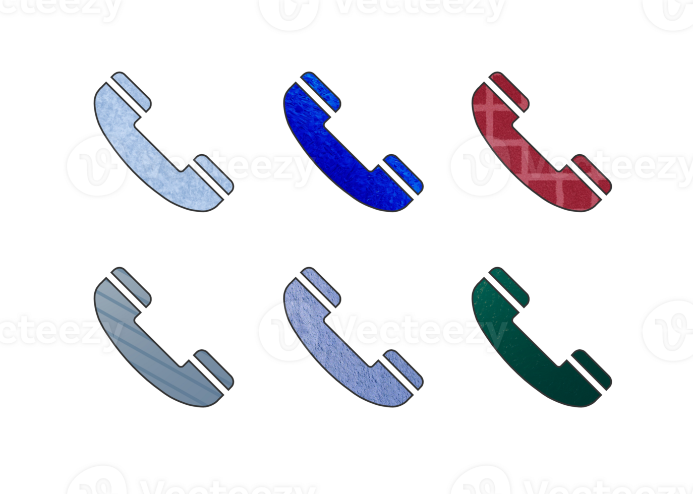 Telephone multy color icon symbol png