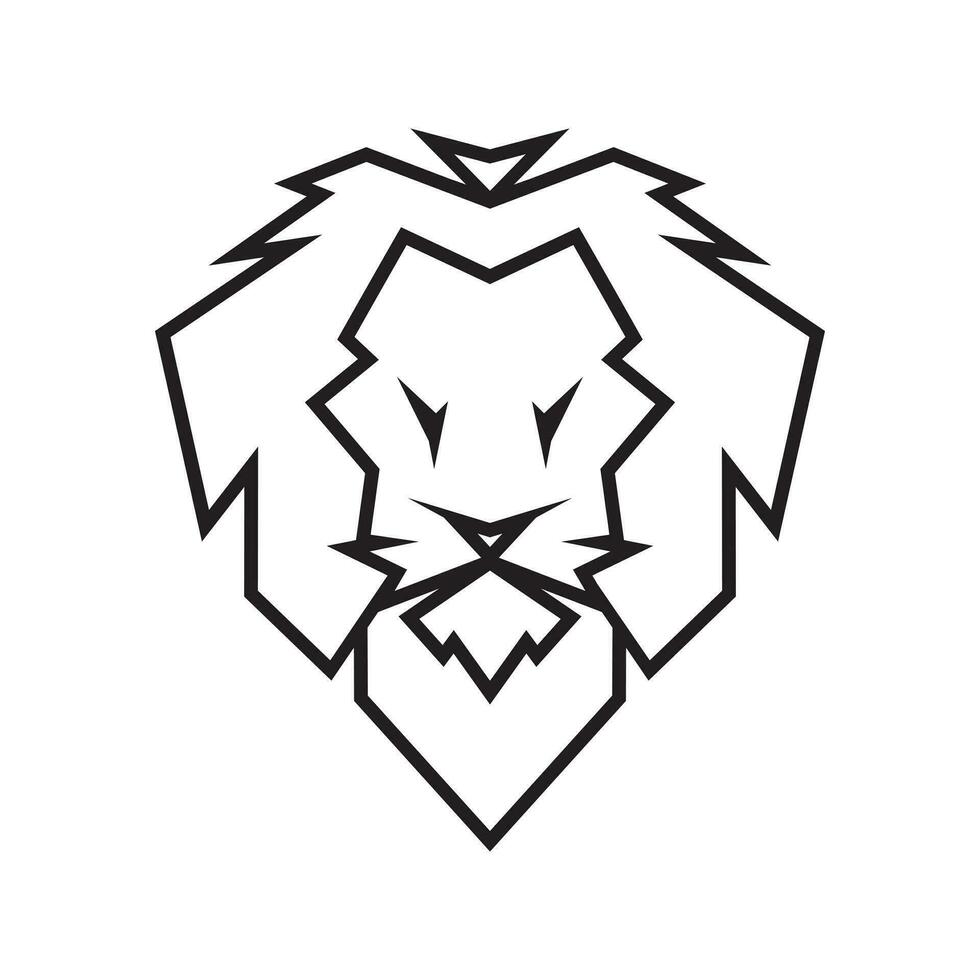 line icon lion face design vector isolated on white background.