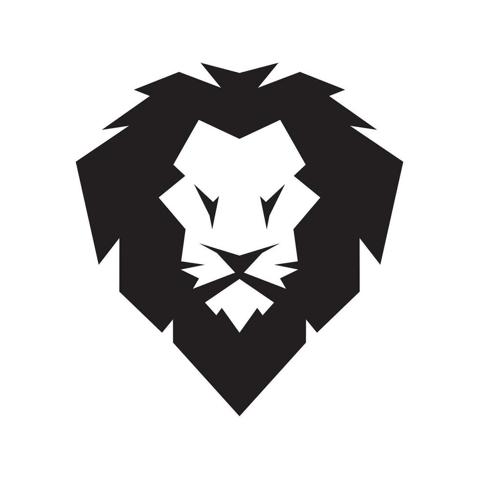 simple lion head logo design vector illustration.