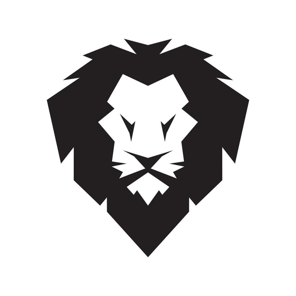 simple lion head logo design vector illustration.