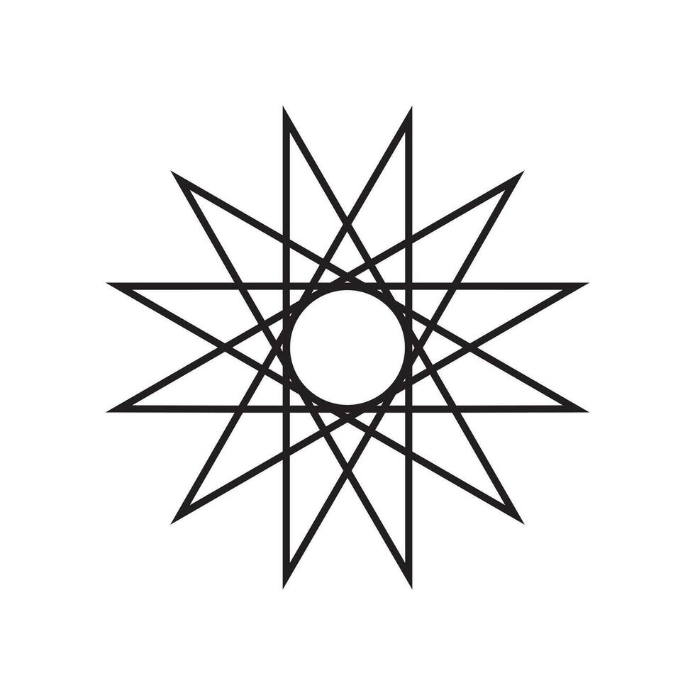 line icon dodecagram design vector isolated on white background.