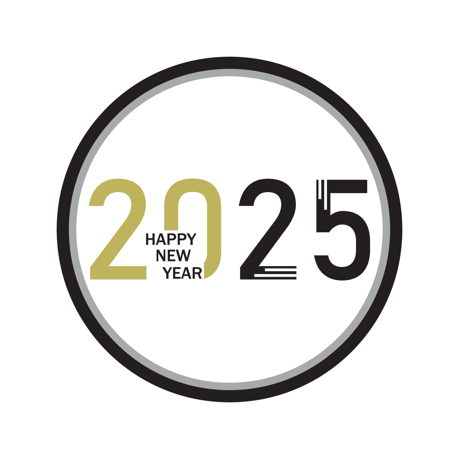 Happy New Year 2025 text design. Cover of business diary for 2025 with wishes. Brochure design