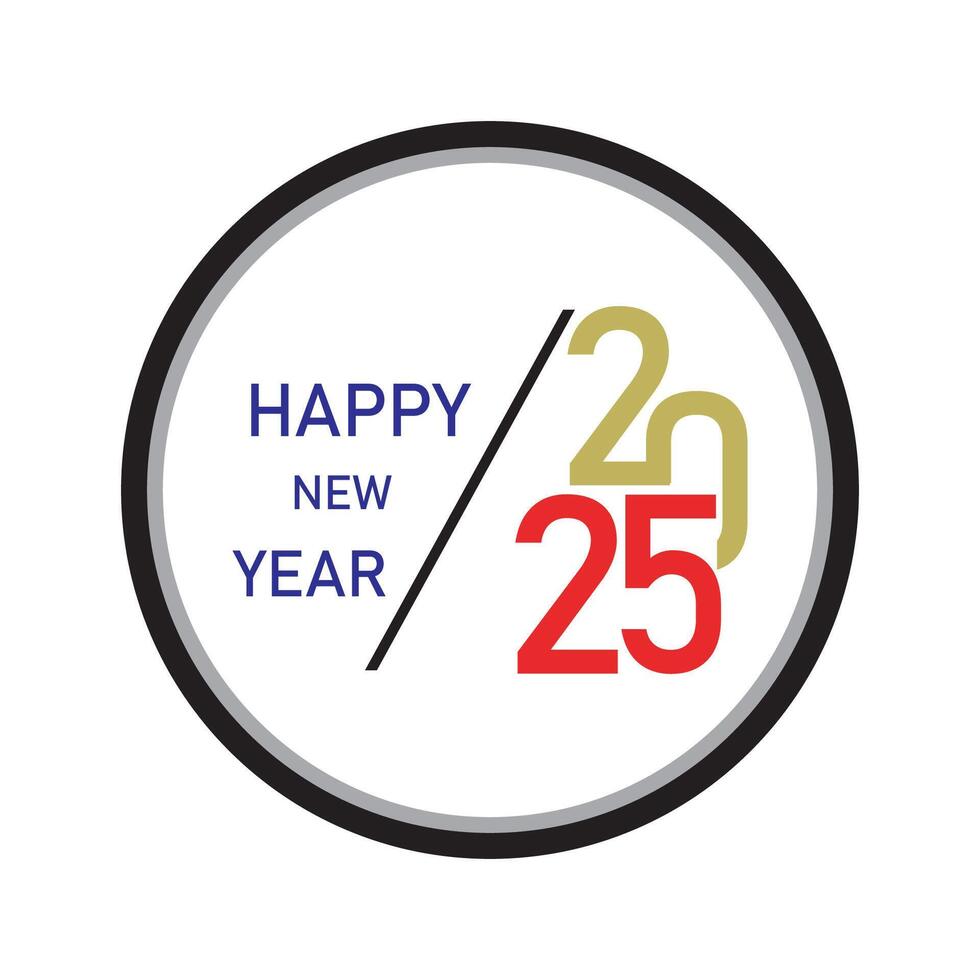 Happy New Year 2025 text design. Cover of business diary for 2025 with