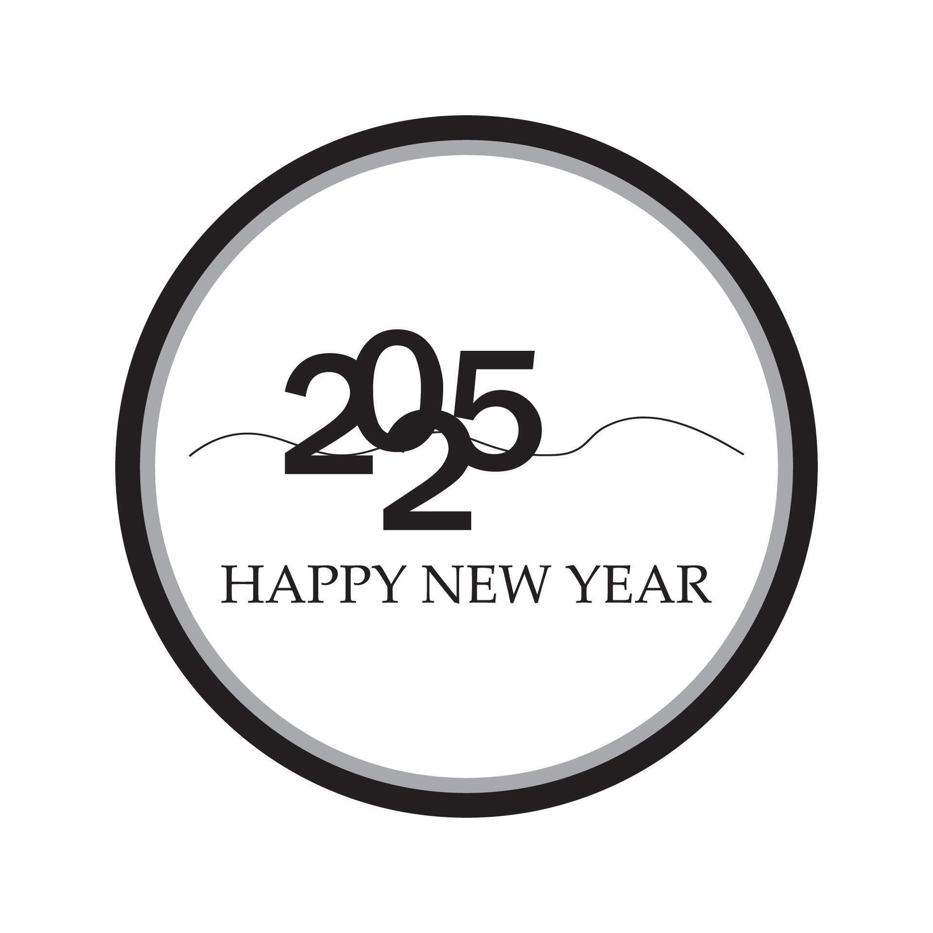 Happy New Year 2025 text design. Cover of business diary for 2025 with wishes. Brochure design