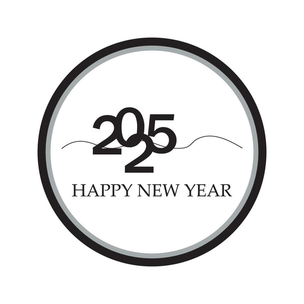 Happy New Year 2025 text design. Cover of business diary for 2025 with wishes. Brochure design template, card, banner. Vector illustration. Isolated on white background