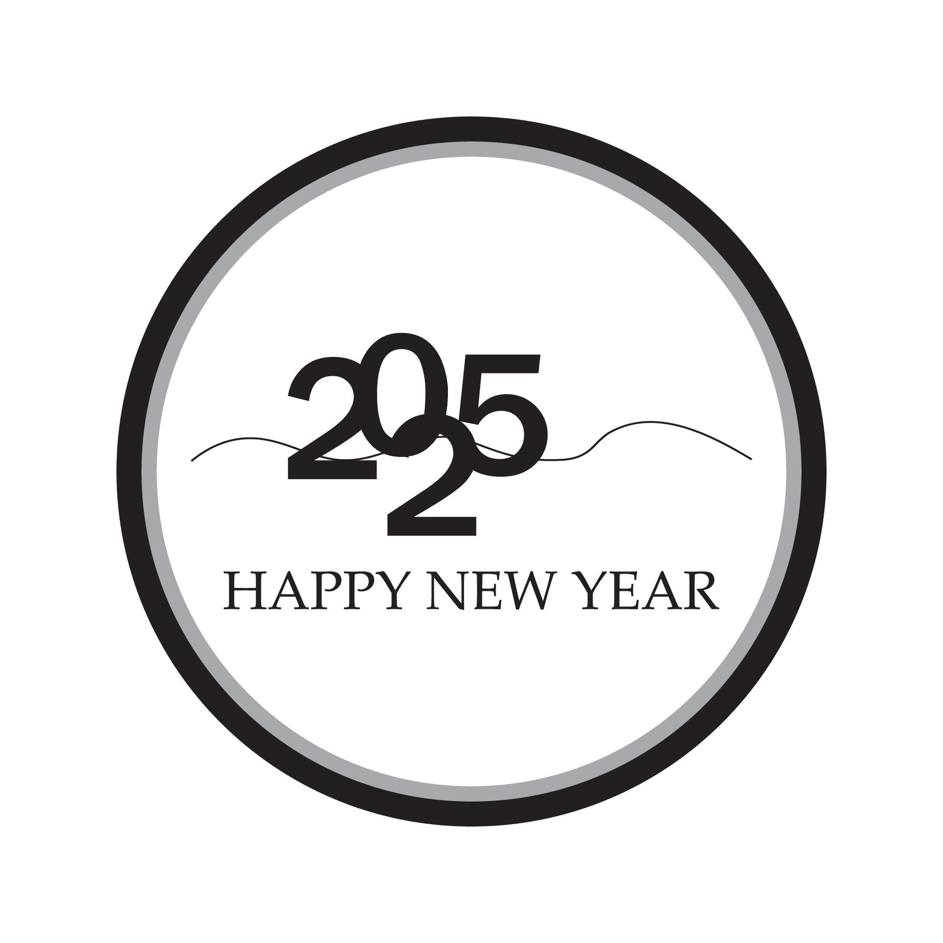 Happy New Year 2025 text design. Cover of business diary for 2025 with