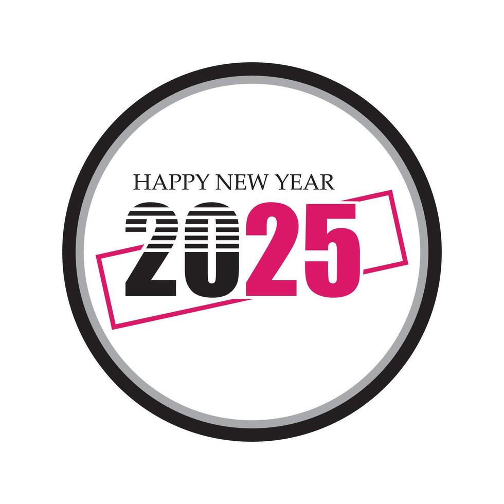 Happy New Year 2025 text design. Cover of business diary for 2025 with