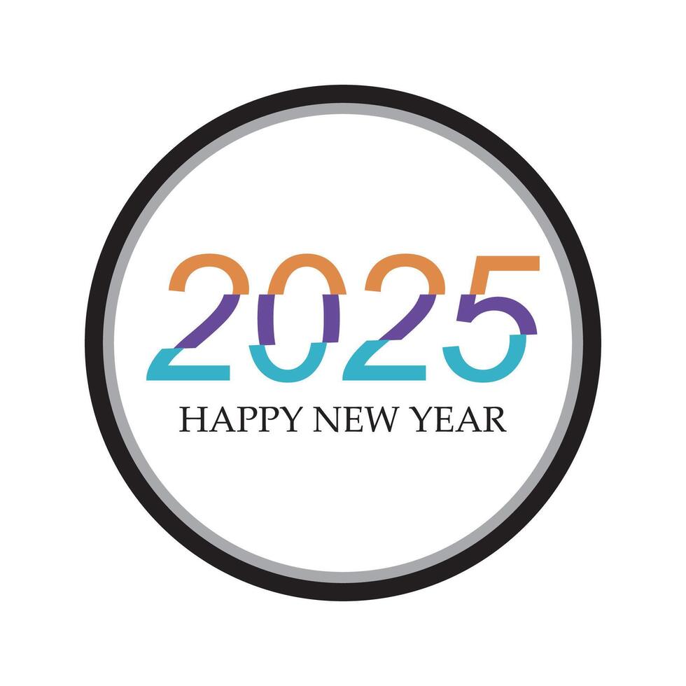 Happy New Year 2025 text design. Cover of business diary for 2025 with