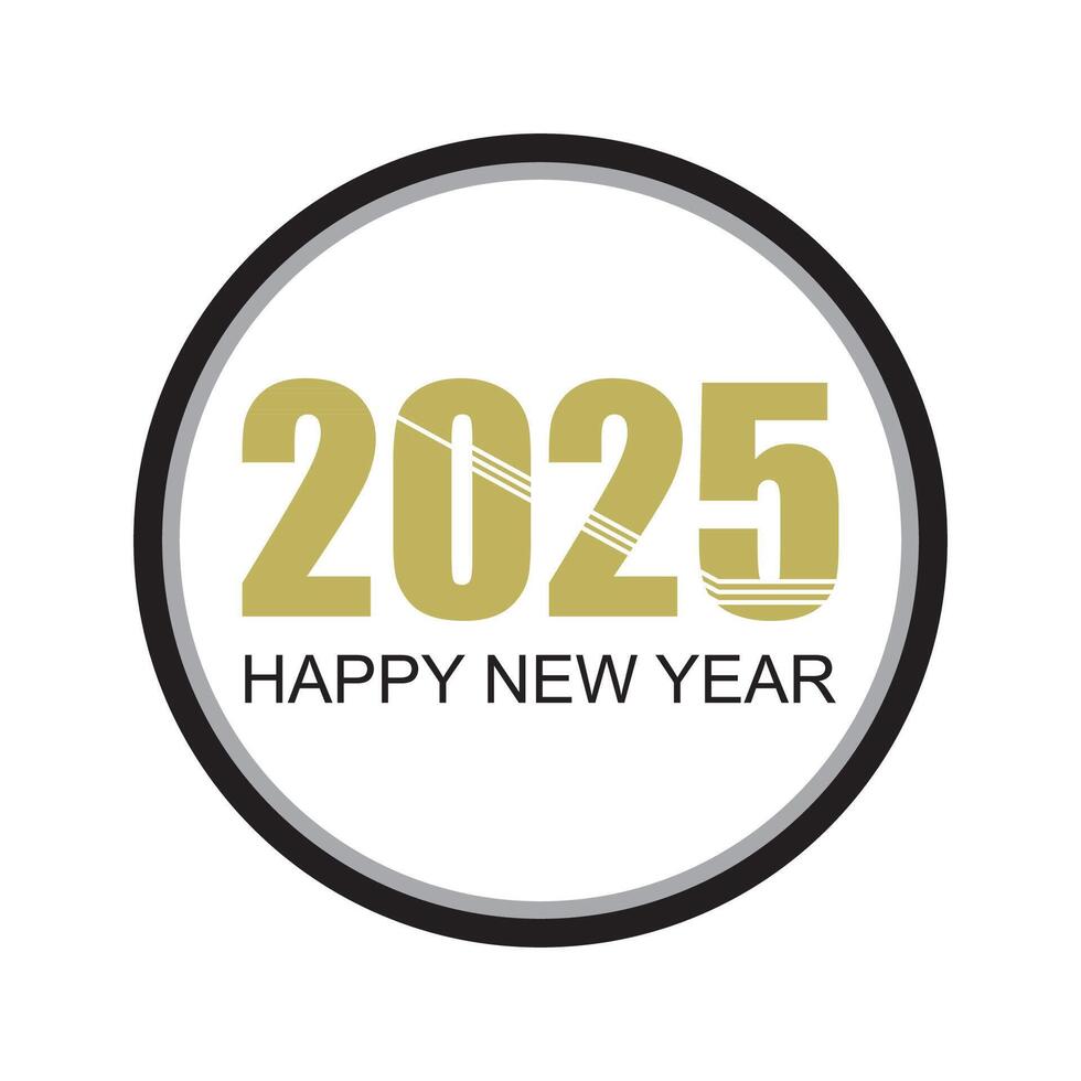 Happy New Year 2025 text design. Cover of business diary for 2025 with