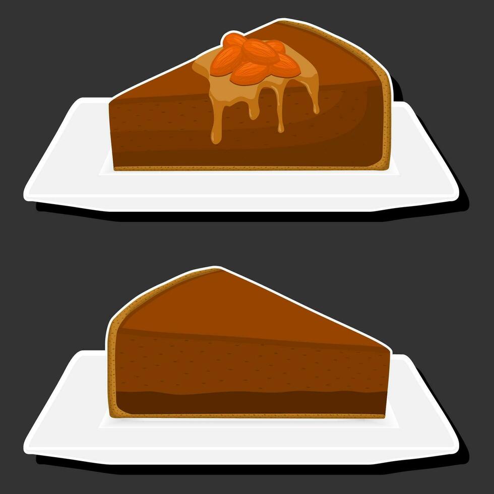 Illustration on theme fresh sweet tasty cheesecake of consisting various ingredients vector