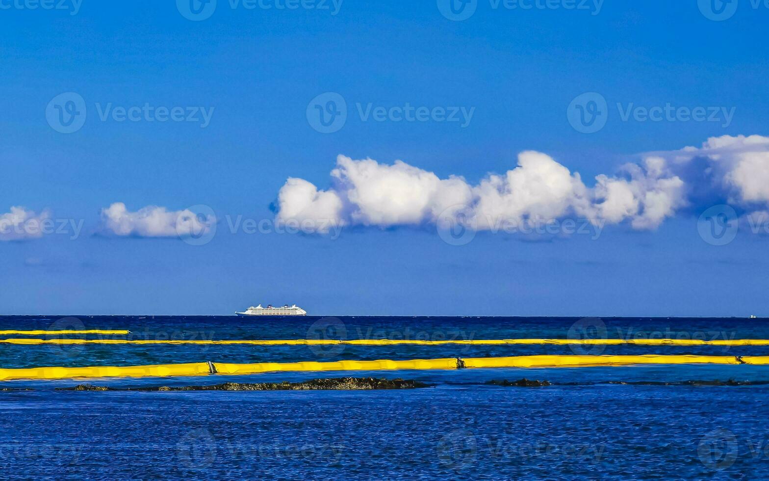 Boats yachts catamaran jetty ferry Playa del Carmen Cozumel Mexico. photo