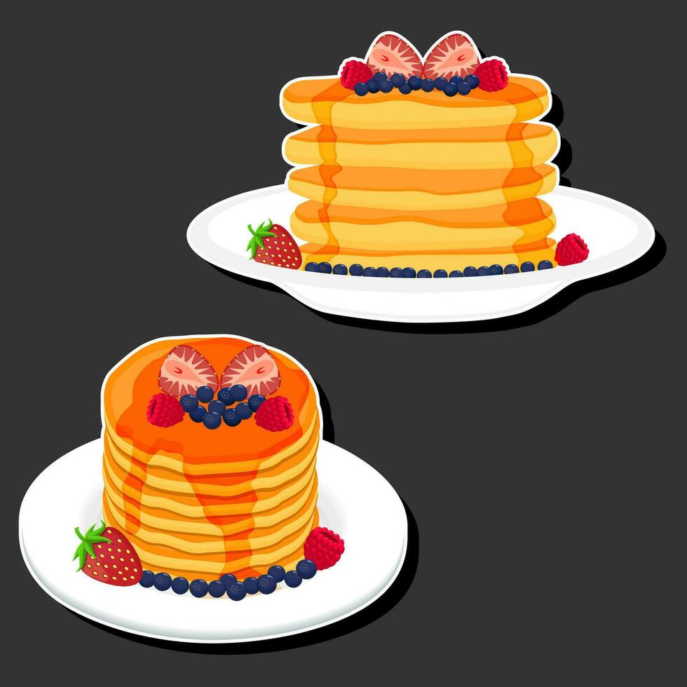 Illustration on theme fresh sweet tasty pancake of consisting various ingredients vector