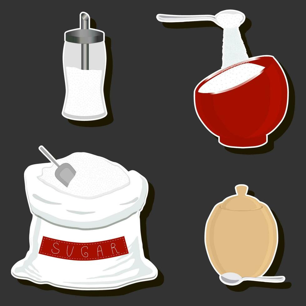 Illustration on theme tasty sweet sugar for restaurant menu vector